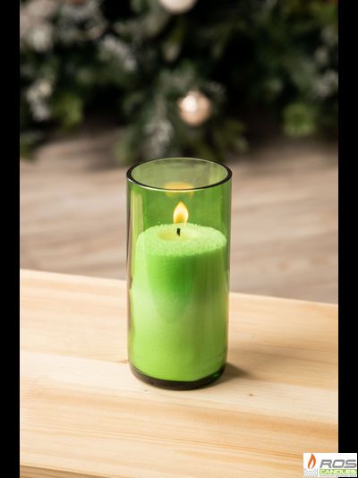 Винный подсвечник стеклянный "Зелёный" - 7*15см