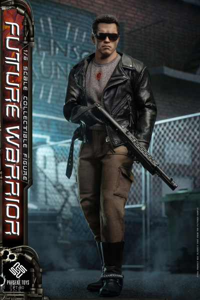 Терминатор Т-800 (Арнольд Шварценеггер) - Коллекционная фигурка 1/6 Future Warrior Leather version (PT-sp80) - PRESENT TOYS