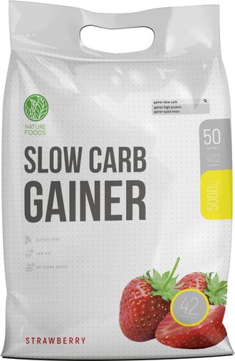 (Nature Foods) Slow Carb Gainer - (5 кг) - (клубника)