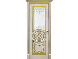 Дверь Барокко со стеклом и патиной золото