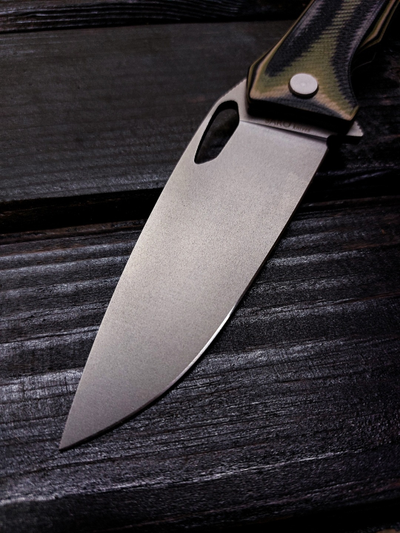 Складной нож Бизон сталь ELMAX, рукоять G10, цвет тайга