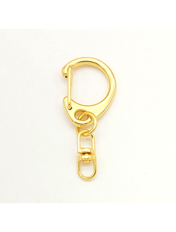 Основа для брелока карабин с коннектором поворотным золото