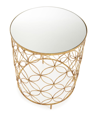 Приставной столик с ажурным золотым основанием "Тахома"