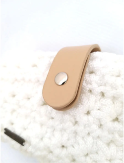 Застежка для сумки на кнопке, экокожа. Беж