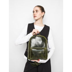 Женский кожаный рюкзак Anzolla dark green (арт. 
3040-11)