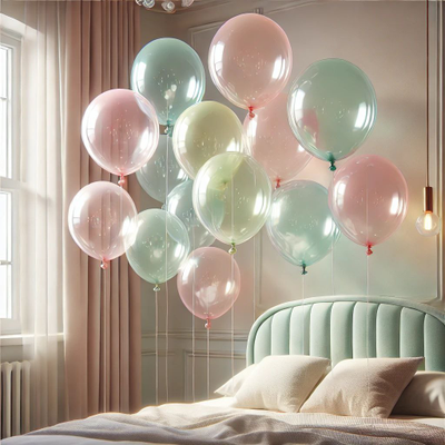 шары с гелием кристалл, ассорти 10 шт