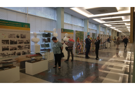 Посетители выставки Российское землеустройство: прошлое, настоящее, будущее.