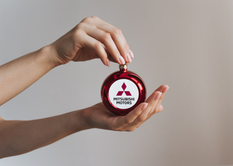 Шар елочный цветной "Фирменный стиль" 8 см