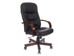 Кресло руководителя Бюрократ T-9908/WALNUT черный кожа крестовина металл