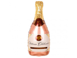 Фигура фольгированная  "Бутылка шампанского" Розовое Золото