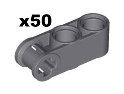 Technic, Axle and Pin Connector Perpendicular 3L with 2 Pin Holes, Dark Bluish Gray (42003 / 4210857 / 6273715)