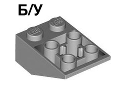 ! Б/У - Slope, Inverted 33 3 x 2 with Flat Bottom Pin and Connections between Studs, Light Bluish Gray (3747b 4211570 4500465) - Б/У
