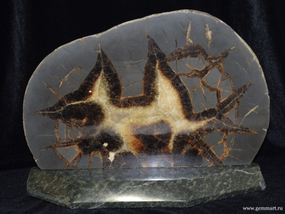 Септария - полированный спил на подставке из камня 310*100*240мм