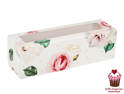 Коробка для макарон Тебе с любовью, розы, 18х5,5х5,5 см