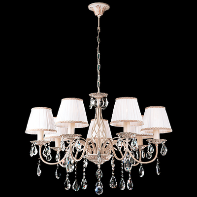 Люстра 3637/7 белый с золотом/прозрачный хрусталь Strotskis Eurosvet