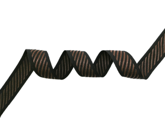 Лента для окантовки 30 мм, плотность 12 гр., цвет черный/полоса коричневая (боб 50 пог.м)