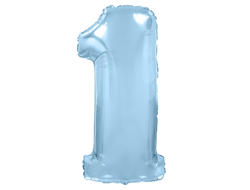 Фольгированная цифра - Голубая матовая