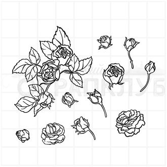 Штамп цветы розы