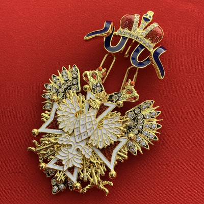 Орден Белого Орла со стразами и с бантом из муаровой ленты. Полноразмерная копия LUX! Лот № 57.