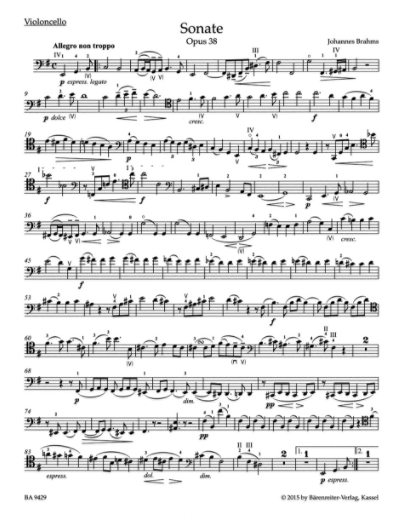Brahms Sonata e-moll for Violoncello and Piano op.38
