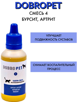 DobroPet-4 Бурсит Артрит ветеринарный препарат для профилактики дегенеративных процессов в суставах,
