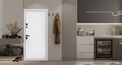 Стальная дверь   Plata (умная электронная дверная ручка с отпечатком пальца Smart lock T888 Черная)