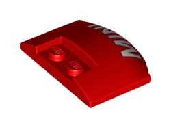 Wedge 3 x 4 x 2/3 Triple Curved with MINI Pattern, Red (93604pb03 / 6256906)