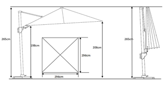 Садовый зонт CHALLENGER T2 PREMIUM 3 X 3 М OAK