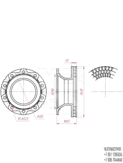 Диск тормозной Schmitz 1176816 (M2000154)