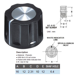 Ручка потенциометра для педалей и усилителей АМТ (41034-2B)