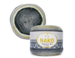 Черно-серый-бежевый  81914 Angora Luks Color Nako 5%мохер 15% шерсть 80% акрил 150г/810 м
