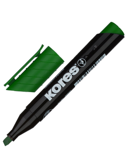 Маркер перманентный KORES, зеленый, 3-5 мм скошенный наконечник 20955