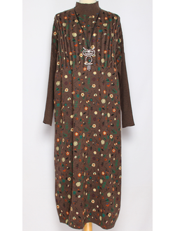 ПЛАТЬЕ БОХО хлопок "ПРОВАНС РУКАВ РЕЗИНКА" шоколад р.52-56