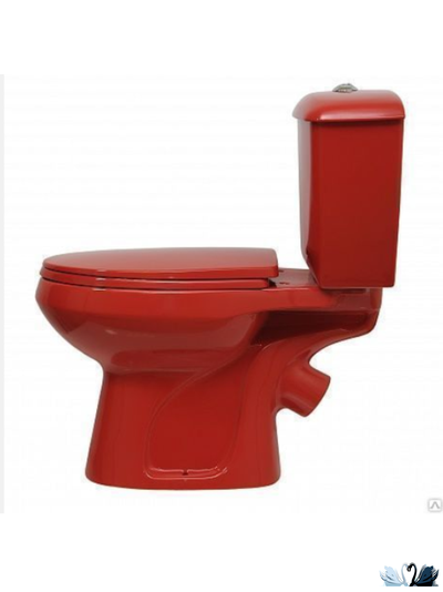 Унитаз с бачком Оскольская керамика Элисса Антивсплеск, красный, Стандарт (сиденье арматура УКЛАД)