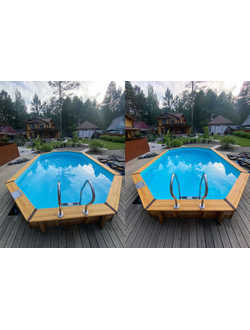 Деревянный бассейн "Байкал" 600 х 370 х 145 см Кристалл