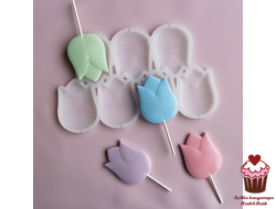 Силиконовая форма для леденцов Тюльпаны, 7 яч.