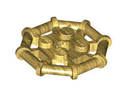 Plate, Modified 2 x 2 with Bar Frame Octagonal, Reinforced, Completely Round Studs, Pearl Gold (75937 6388645)
