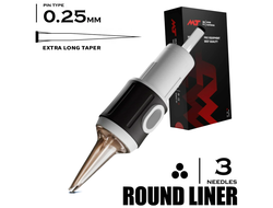 3 RLLT/0.25 - Round Liner Long Taper Extra - Mustang