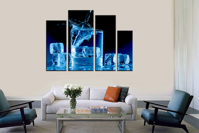 Модульная картина "Кубики освежающего льда"