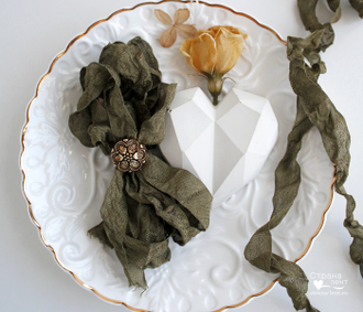 Шебби-лента Пыльная олива от производителя "Страна лент"