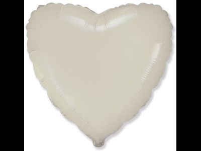 Шар (18''/46 см) Сердце, Кремовый, Сатин