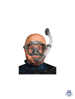 Маска для дайвинга с трубкой Scuba Brothers Flipper Grey, комплект