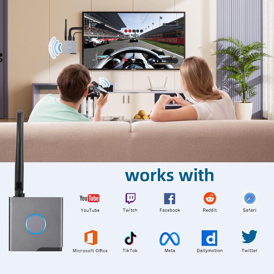 DE/VT-WS020 беспроводной HDMI приёмник контента 4К с мобильных устройств на ваш ТВ (до 10 м.)