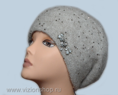 вязаный зимний берет для женщин итальянского производства Визио Vizio Collezione