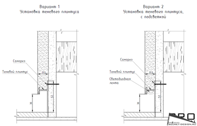 ТЕНЕВОЙ ПЛИНТУС PRO DESIGN - ЧЕРНЫЙ (без рассеивателя)
