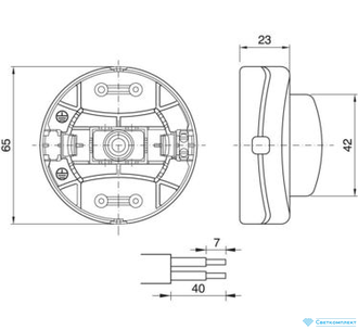 Выключатель напольный торшерный прозрачный (Италия)