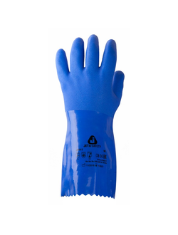 Перчатки защитные химические с ПВХ покрытием JP711 Jeta Safety синие