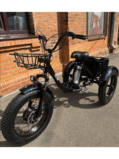 Электровелосипед трехколесный Fat Trike T NEW с корзиной