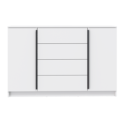 Брандо 67.11 Комод (белый / ДВПО: белый / фасады: ЛДСП белый)