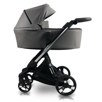 Коляска 3в1 ibebe i-stop Экокожа Grey, Black рама